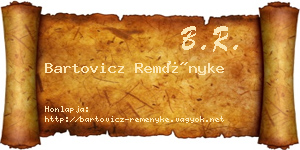 Bartovicz Reményke névjegykártya